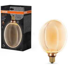   Osram E27 LED 4W, 220 lm, 1800 K, candlelight, dimmelhető, arany színű színű üveg-20 W izzó helyett - Vintage 1906 DIM Classic Globe183 Gold filament