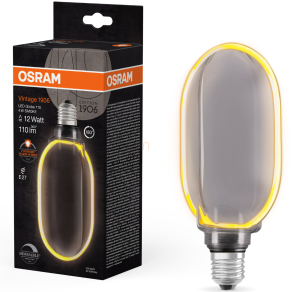   Osram E27 LED 4W, 110 lm, 1800 K, candlelight, dimmelhető, füstszínű üveg-10 W izzó helyett - Vintage 1906 DIM Classic Globe100 100 Smoke filament