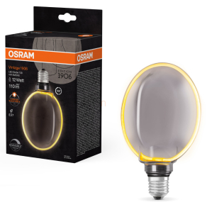   Osram E27 LED 4W, 110 lm, 1800 K, candlelight, dimmelhető, füstszínű üveg-10 W izzó helyett - Vintage 1906 DIM Classic Globe130 Smoke filament