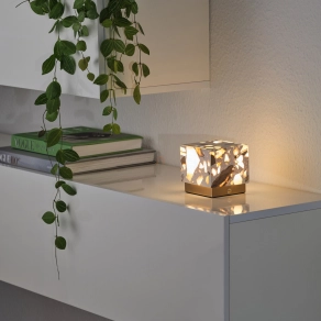   Szabályozható terrazzo asztali LED lámpa, 9,7 cm - Osram Decor Gleam, 2700/3300/4500 K, 40 lm, állítható fényerősség és színhőmérséklet, 2 W, 1 méteres kábellel, 5 V