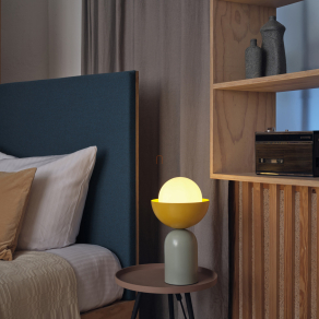   Asztali lámpa zöld-sárga színben, 36,5 cm - Osram Decor Bowl, 1xE14 foglalattal, 1,5 méteres kábellel, 220-240 V