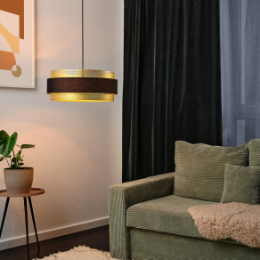   Függesztett lámpa fekete-arany színben, 50 cm - Osram Decor Hornet, 3xE27 foglalattal, 220-240 V