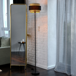   Állólámpa fekete-arany színben, 175 cm - Osram Decor Hornet, 1xE27 foglalattal, 1.8 méteres kábellel, 220-240 V