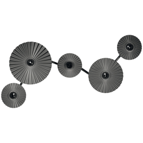   Osram Decor Plisse Wall – Dekoratív fali lámpa 5 x E27 foglalattal, sötétszürke fém kivitelben, állítható kialakítással, minimál stílus, 1120 mm