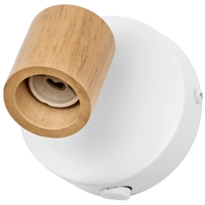   Osram LED Spot Brick 1xGU10 – Mennyezeti spotlámpa fehér/fa kivitelben, állítható fejjel, kapcsolóval, cserélhető 5W GU10 izzófoglalattal