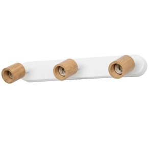   Osram LED Spot Brick 3xGU10 – Mennyezeti spotlámpa fehér-fa kombinációval, 3 db állítható fejjel, GU10 foglalatokkal, max. 5W LED izzókhoz