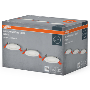   Osram Recess Slim – LED süllyeszthető mennyezeti spot lámpa 85mm, beépített meghajtóval, 240lm, 4000K hűvös fehér, 120° sugárzási szög, IP20