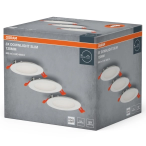   Osram LED spot and downlight recess slim – 120mm átmérő, süllyesztett fehér mennyezeti lámpa integrált driverrel, 8W teljesítmény, 550lm, 4000K hidegfehér, IP20