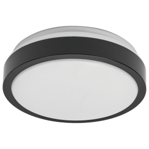   Osram Essential Orbis – 220mm fekete fali/mennyezeti lámpa E27 foglalattal, fenntartható, IP20, fém ház, felületre szerelhető