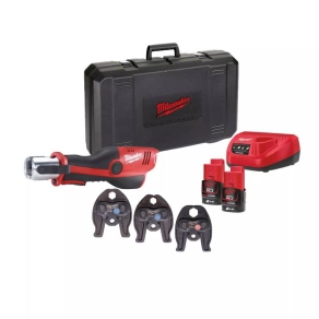   Milwaukee M12 hidraulikus prés 3xV préspofával, 2x2.0Ah akkuval, töltővel, kofferrel M12 HPT-202C V-KIT2 4933459382