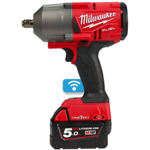  Milwaukee M18 ütvecsavarozó nagy nyomatékú 1/2 colos ütközőcsappal 2x5.0Ah akkuval, töltővel M18 ONEFHIWP12-502X 4933459725