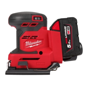   Milwaukee M18 BQSS-502B M18 rezgőcsiszoló 2 x 5.0 Ah akku, töltő, szerszámtáska 4933479967