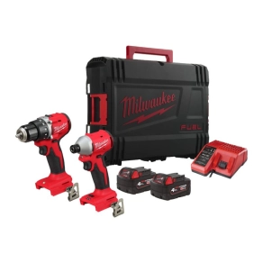   Milwaukee M18 BLCPP2B-402C kompakt szénkefe nélküli erőcsomag (1xBLDDRC fúrócsavarozó, 1xBLIDRC 1/4 HEX ütvecsavarozó, 2x4.0 Ah akkumulátor, 1x intelligens töltő, kofferrel) 4933492836
