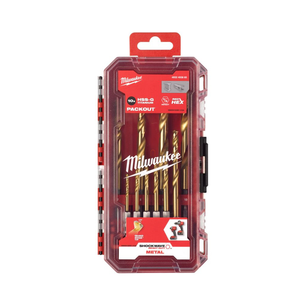 Milwaukee Fémfúró HSS-G TiN 10db - készlet (3-10mm) 4932493865