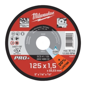   Milwaukee vágókorong fémhez 125X1,5 egyenes SC41 PRO+ 4932498002