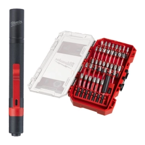   Milwaukee Milwaukee IPL-LED lámpa és Shockwave Bit készlet (38db-os) 4932498608