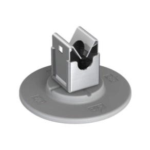   J.Pröpster 111662 R Niro tetővezeték tartó ragasztható körlappal fémtetőkhöz, Rd 10mm, eltartás:23mm
