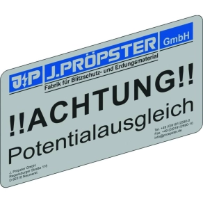 J.Pröpster figyelmeztető tábla címke, németül - 640006