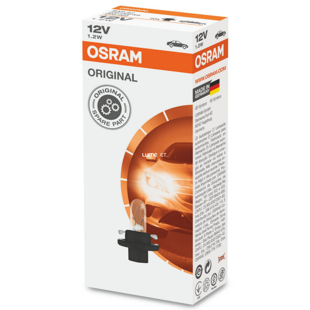 Osram 2351MFX6 1,2W műszerfal jelzőizzó, 10db/csomag