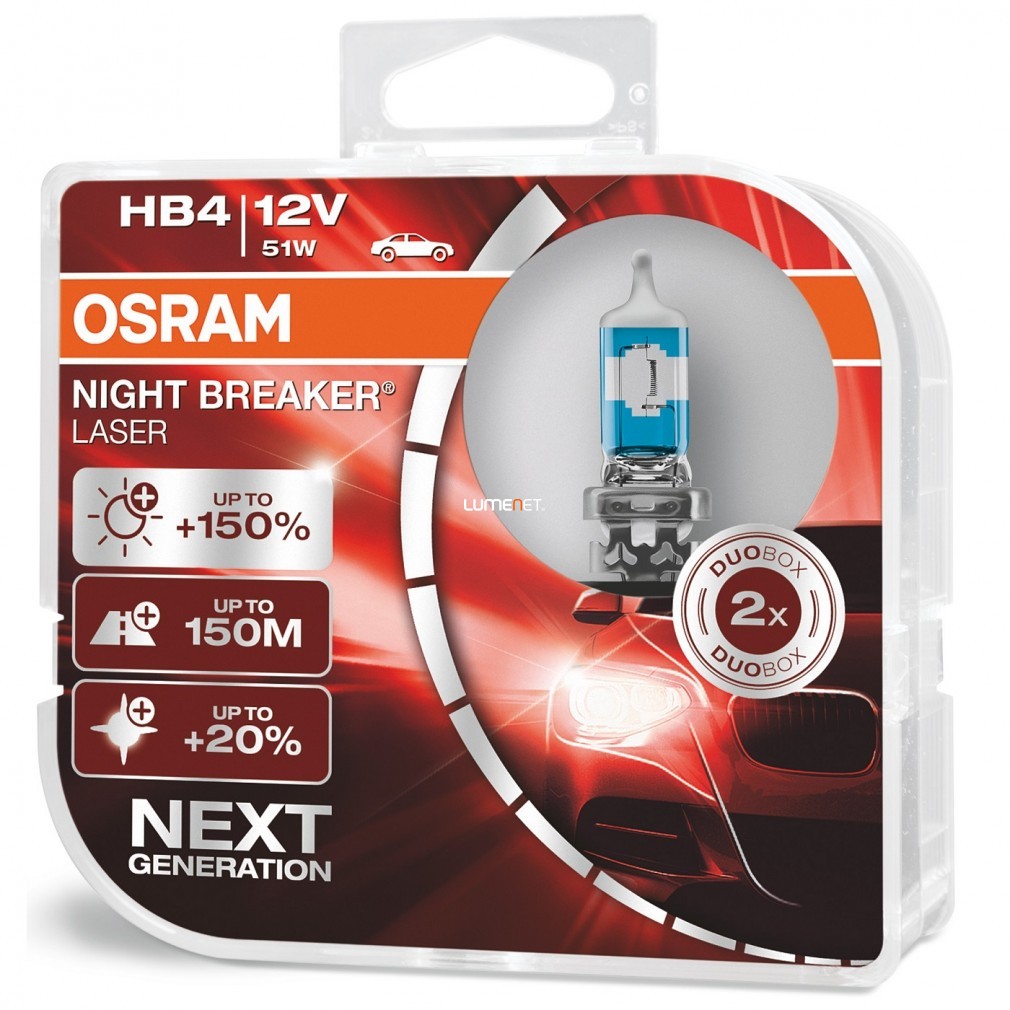 Osram Night Breaker Laser HB4 +150% 2db/csomag