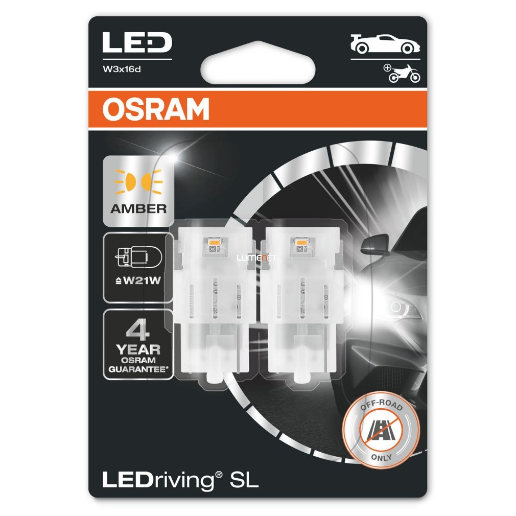 Osram LEDriving SL 7505DYP-02B W3x16d W21W (7505) sárga 2db/bliszter