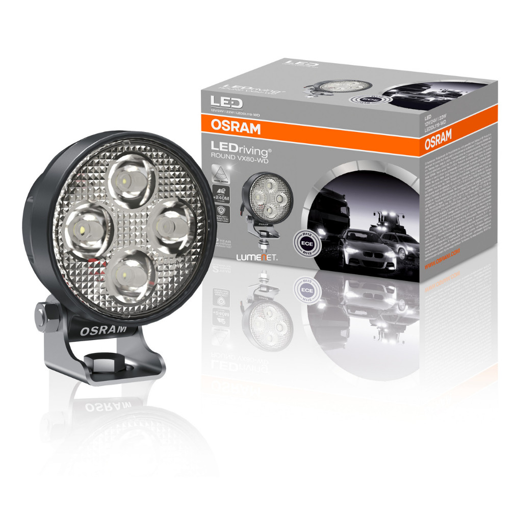 Osram LEDriving Lightbar Round VX80-WD LEDDL119-WD 12/24V 22W kiegészítő távolsági LED lámpa Wide Beam