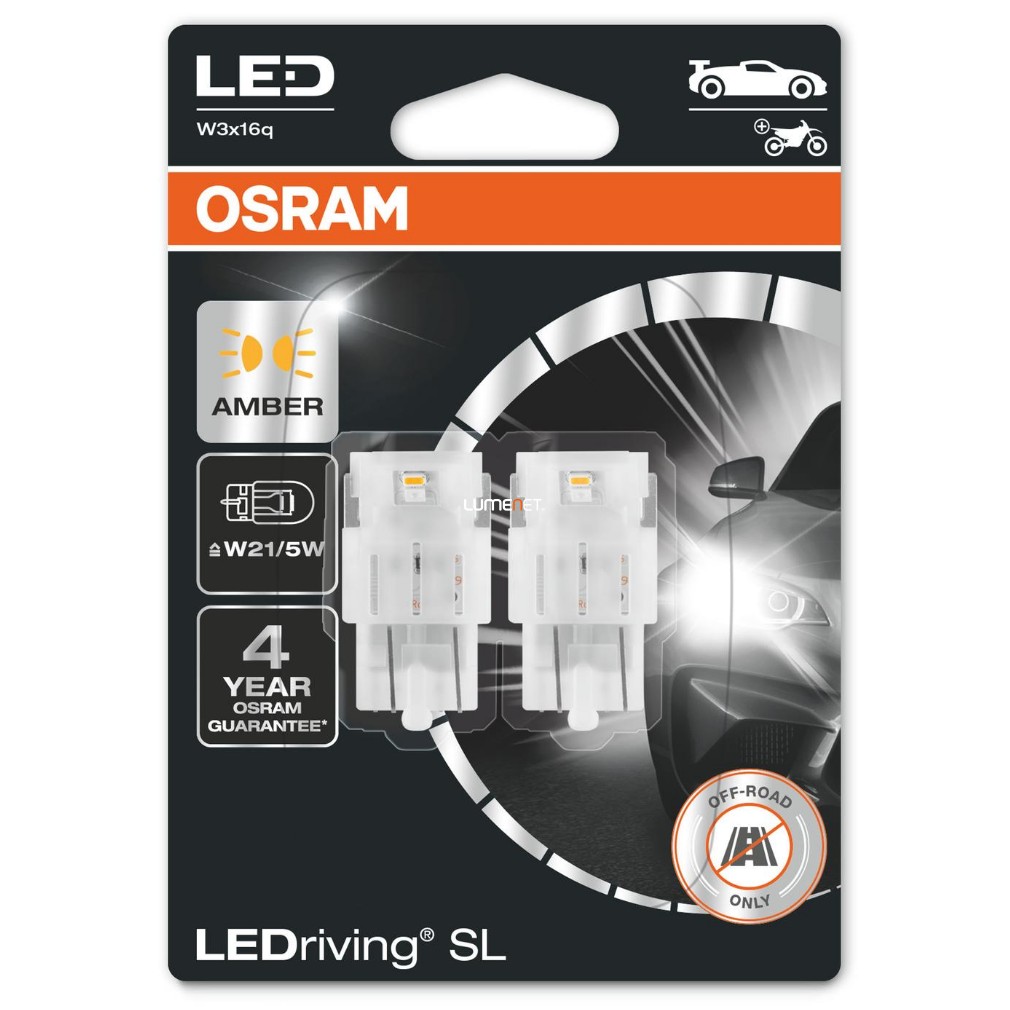 Osram LEDriving SL 7515DYP-02B W3x16q Yellow W21/5W (7515) 2db/bliszter sárga