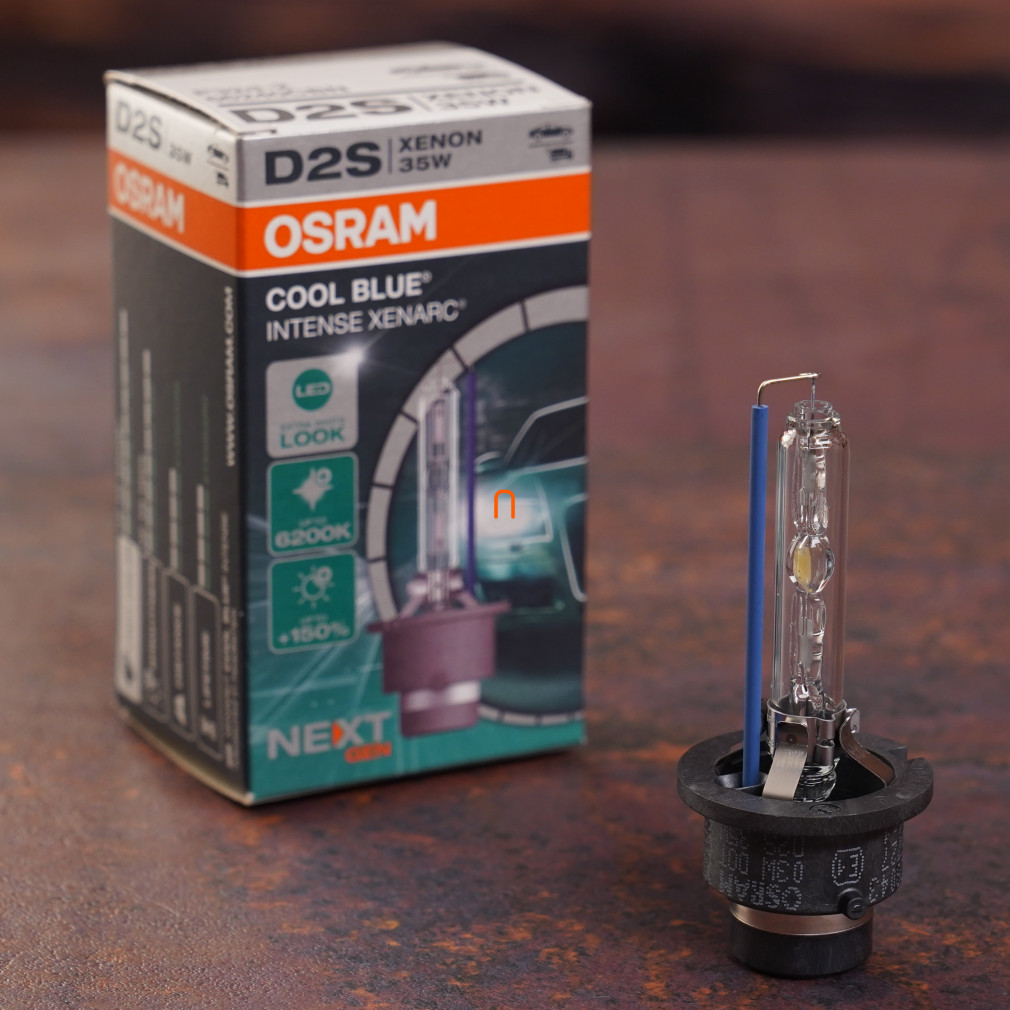 Osram Xenarc Cool Blue Intense Next Gen D2S xenon fényszórólámpa, akár 6200 K színhőmérséklet, 150%-kal nagyobb fényerő, stílusos LED-es hatás, P32d-2 foglalat, 66240CBN-2HB, 1 darab/csomag