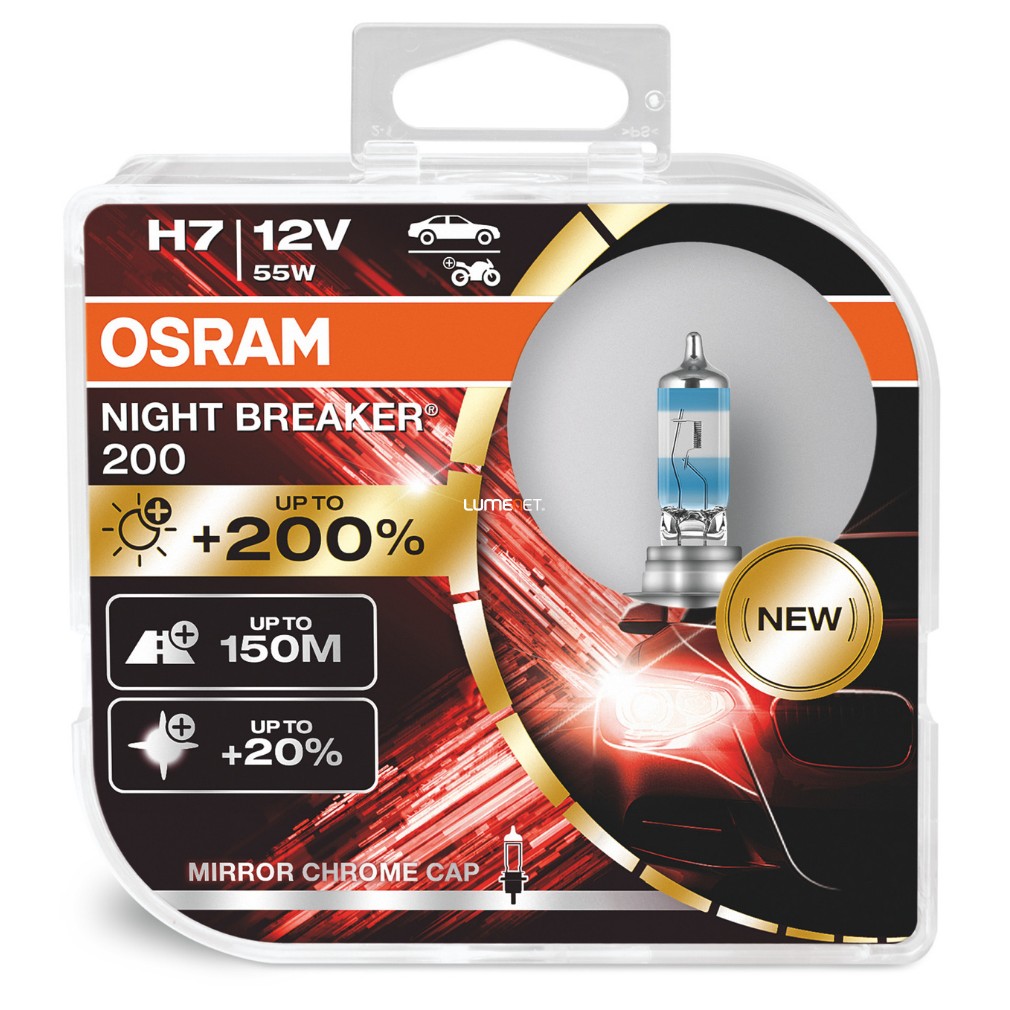 H7 Osram Night Breaker Laser autóizzó 2 darabos (+200%)