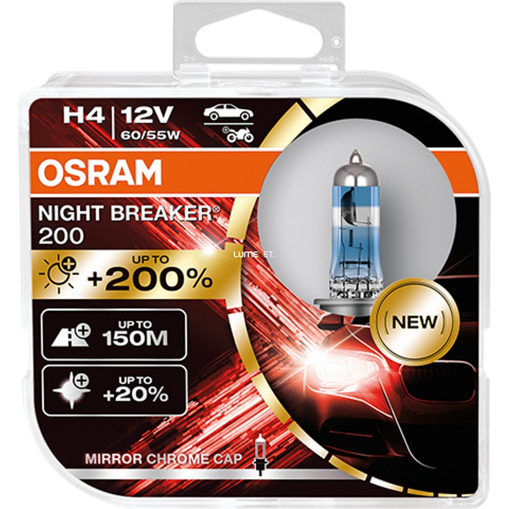 H4 Osram Night Breaker Laser autóizzó 2 darabos (+200%)