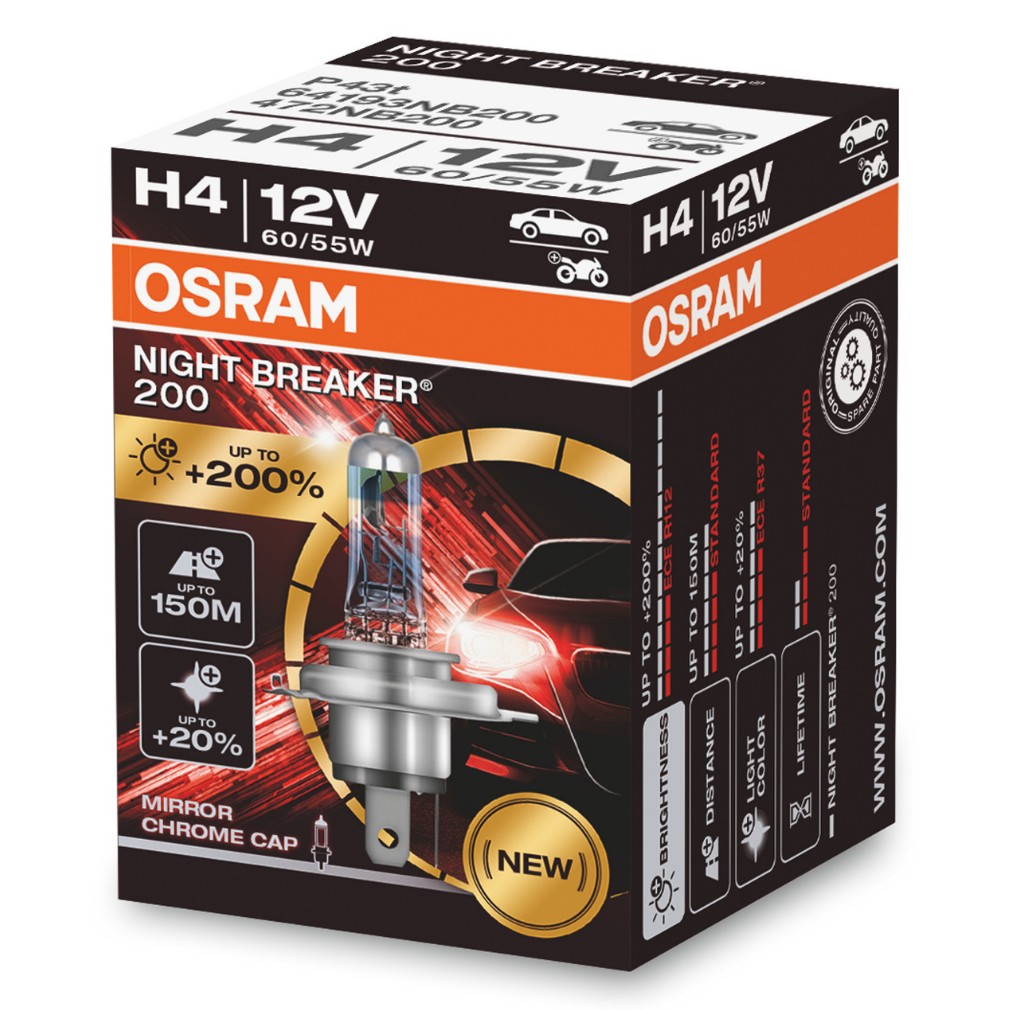 H4 Osram Night Breaker Laser autóizzó 1 darabos (+200%) - Lumenet