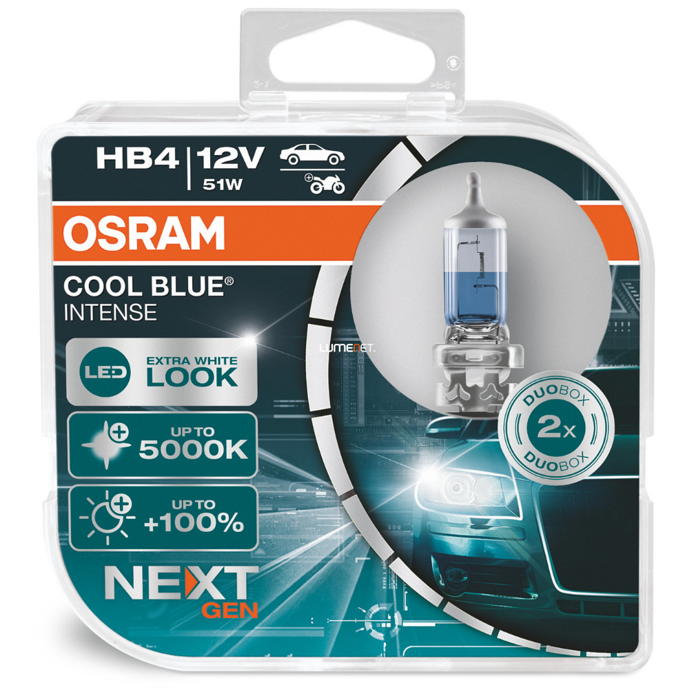 Osram Cool Blue Intense NG HB4 +100% 2db/csomag