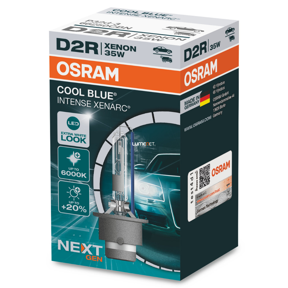 Osram Xenarc Cool Blue Intense NextGen D2R +20% xenon lámpa dobozos 1 darab