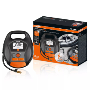   Osram Tyreinflate 6000 professzionális digitális újratölthető akkumulátoros gumiabroncs kompresszor nagy LED kijelzővel, 2 perces felfújási idővel, powerbank funkcióval és adapterkészlettel, OTIR6000