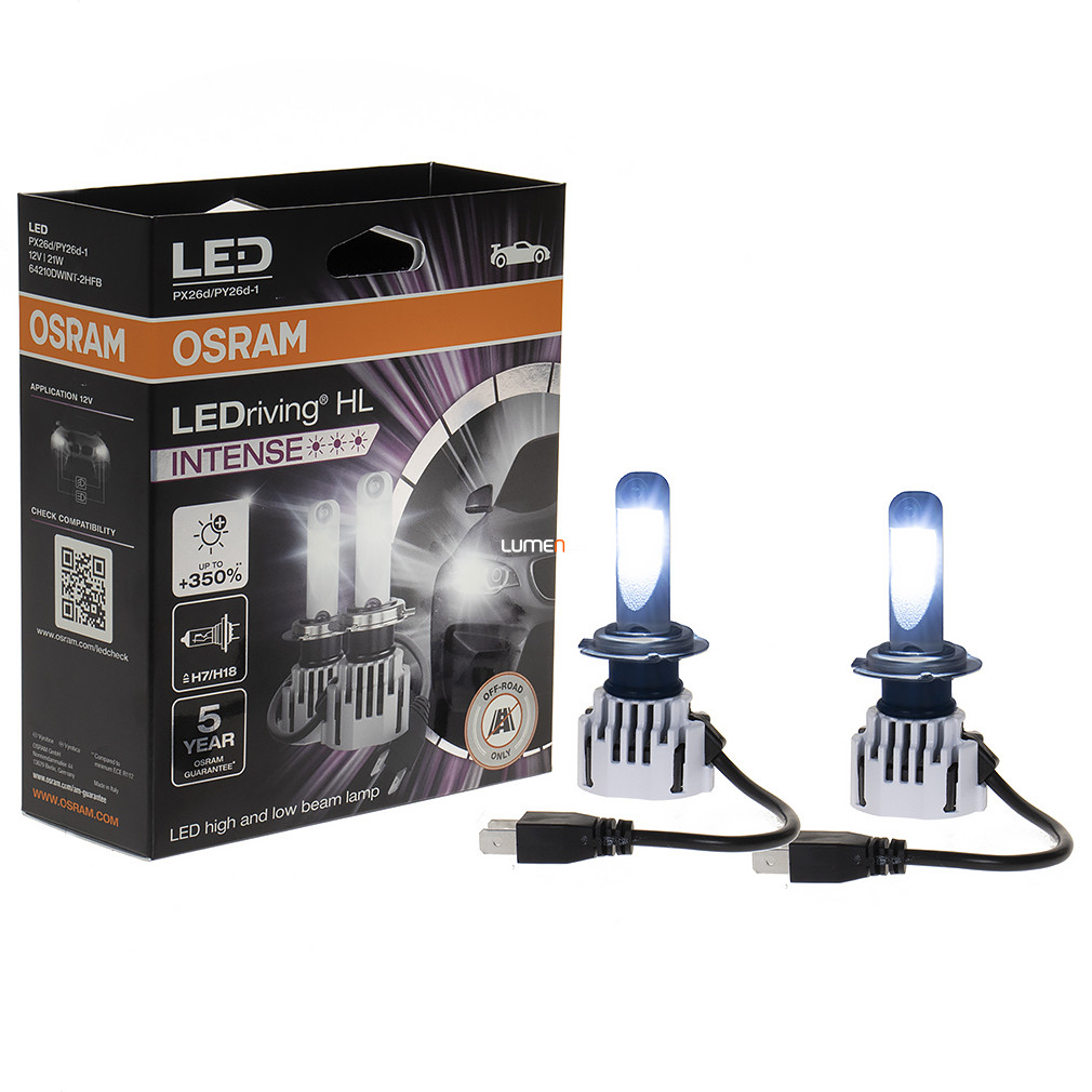 Osram LEDriving HL Intense H7/H18 LED fényszóró lámpa +350% 2db/csomag
