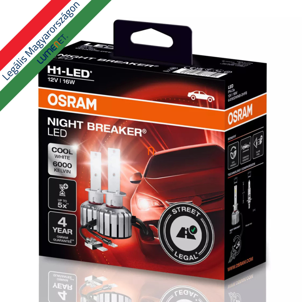 Legális Osram Night Breaker H1 LED szett - Közlekedési Hatóság engedéllyel