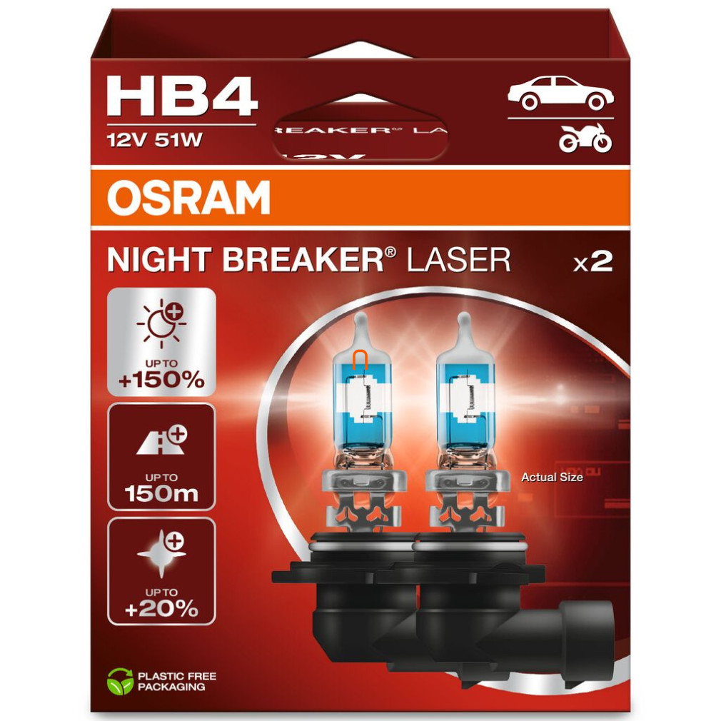 Osram Night Breaker Laser HB4 +150% 2db/csomag