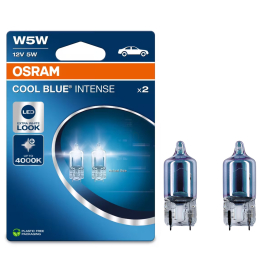   Osram Cool Blue Intense Next Gen W5W segédizzó, extra fehér fény akár 4000 K színhőmérséklettel, modern LED-es megjelenés, rendszámtábla- és helyzetjelző fényhez, 2825CBN-2BL, 2 darab/bliszter