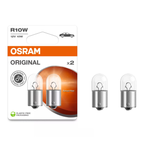   Osram Original Line 12V R10W jelzőizzó, hosszú élettartam, 12V, 10W, Ba15s foglalat, megbízható sárga fény, 5008-2BL, 2db/bliszter