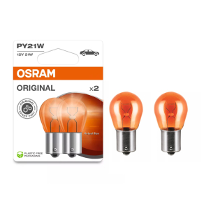   Osram Original Line 12V PY21W jelzőizzó, megbízható minőség, 12V, 21W, Bau15s foglalat, sárga fény, 7507-2BL 2db/bliszter