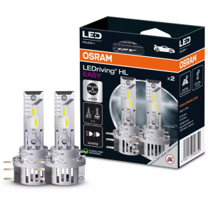   Osram LEDriving HL Easy H15 szett hidegfehér LED tompított, távolsági, nappali menetfény és helyzetjelző világítás szett, 6500 K, ultrakompakt kialakítás, PGJ23t-1 foglalat, aktív hűtéssel, 2db/csomag, 64176DWESY-2HB