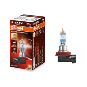   Osram Night Breaker +220% H11 autólámpa, akár 220%-kal nagyobb fényerő, 150 m hosszú fénykéve, arany kupakos dizájn, H11 halogén izzó, 64211NB220, 1 darab/doboz