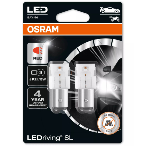   Osram LEDriving SL P21/5W piros LED, ≙ P21/5W, BAY15d foglalat, 7528DRP-2BL, 2db/bliszter