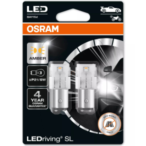   Osram LEDriving SL P21/5W sárga LED izzó, BAY15d foglalat, ≙ P21/5W, 7528DYP-2BL, 2db/bliszter