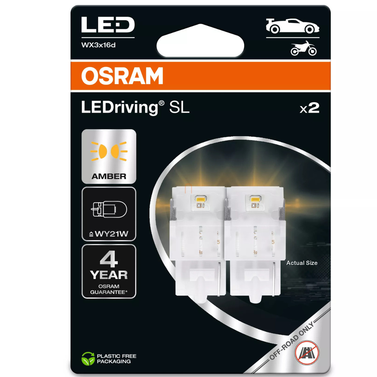 Osram LEDriving SL 7504DYP-02B WX3x16d sárga WY21W (7504) sárga 2db ...