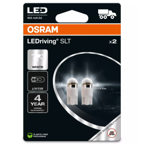   Osram LEDriving Premium SLT W5W LED izzó teherautókhoz, 24V, hideg fehér fényű, 6000 K, W2.1x9.5d foglalattal, ≙ W5W, 2845DWP-2BL, 2 darab/csomag