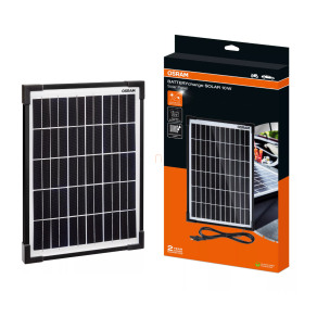   Osram BatteryCharge Solar 10W, napelemes akkumulátor töltő és karbantartó 12V járművekhez, monokristályos panel, IP65 vízállóság, 0,56 A töltőáram, OSP1000