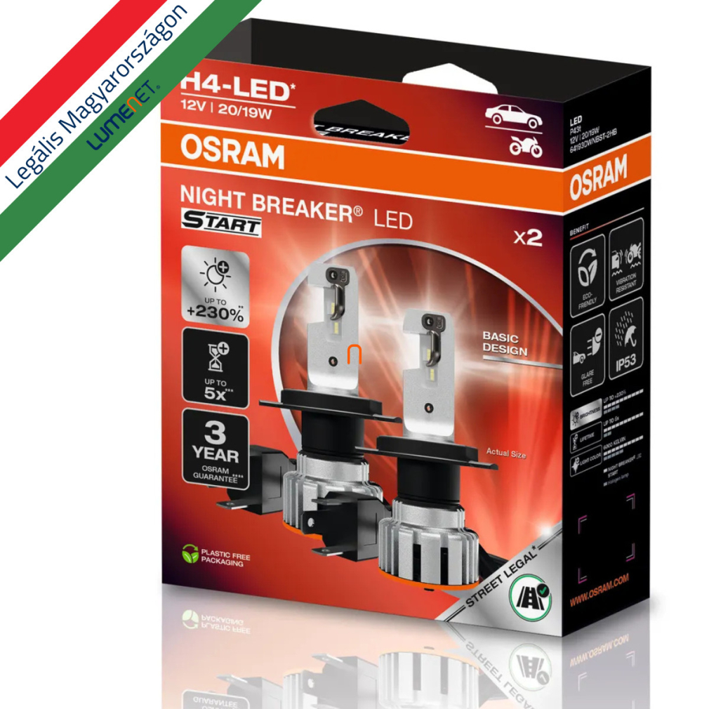 Legális Osram Night Breaker LED Start H4 LED szett - Közlekedési Hatóság engedéllyel