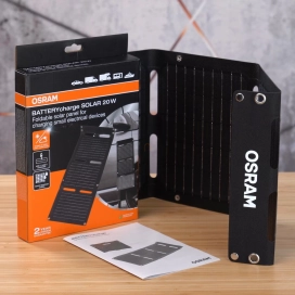   Osram BatteryCharge Solar 20W hordozható napelemes akkumulátor töltő 20W USB-A és USB-C töltés, OFSP20