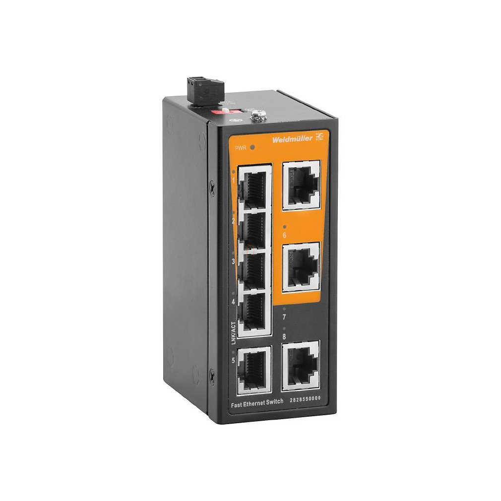 Ipari hálózati switch, nem konfigurálható, Portok száma:  8x 10/100Mbit/s RJ45, DIN sínre, IP40 IE-SW-ELB-05-5TX 2828550000 Weidmüller